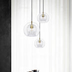 Suspension de cuisine moderne en verre globe réglable en hauteur