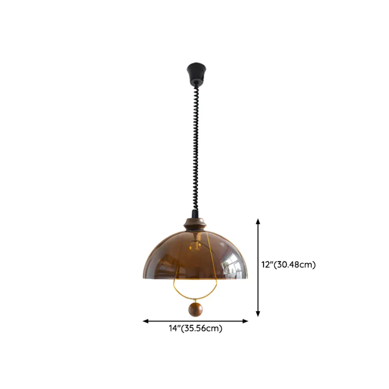 Suspension moderne marron à dôme réglable