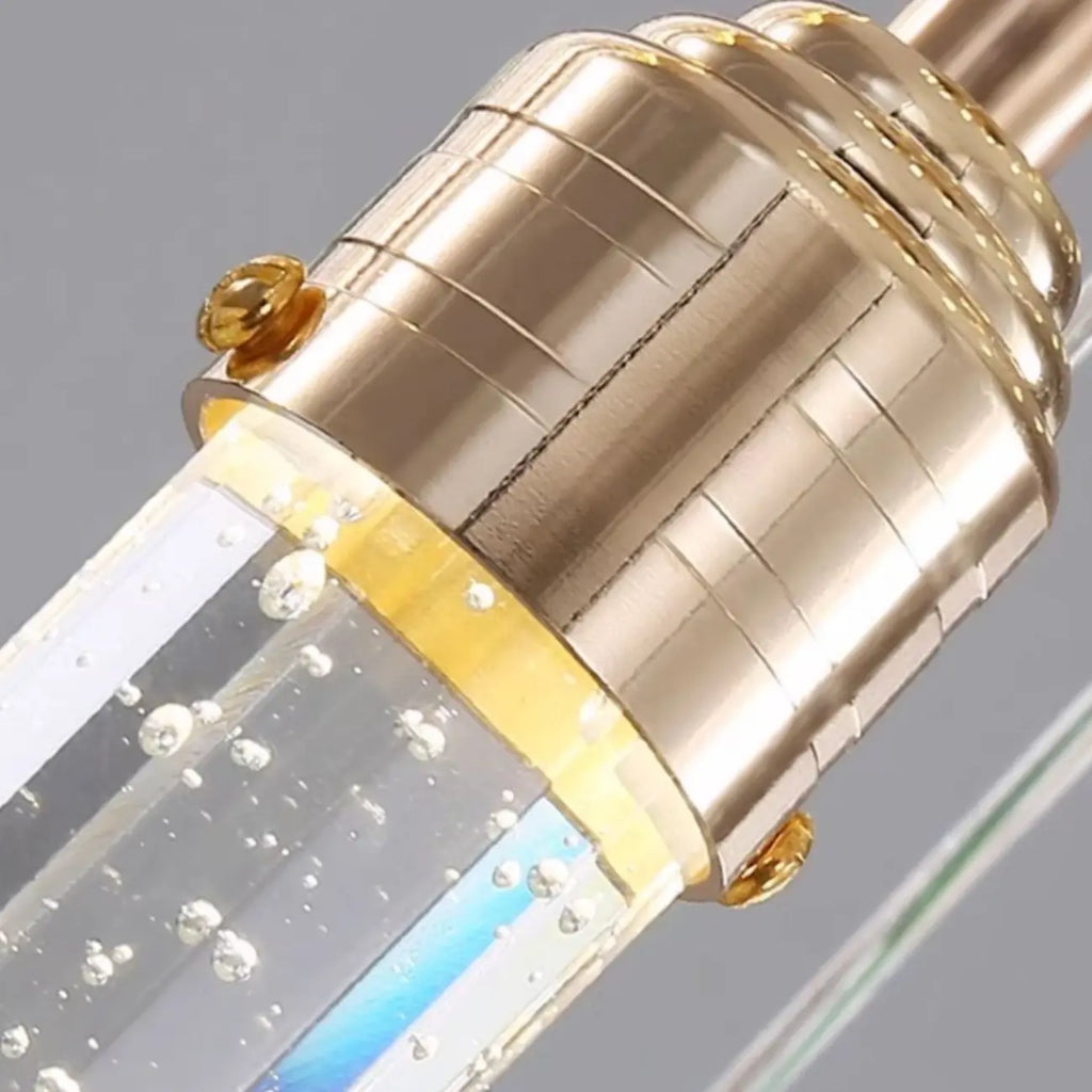 Lustre suspendu moderne en cristal doré à spirale et LED
