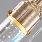 Lustre suspendu moderne en cristal doré à spirale et LED