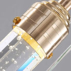 Lustre suspendu moderne en cristal doré à spirale et LED