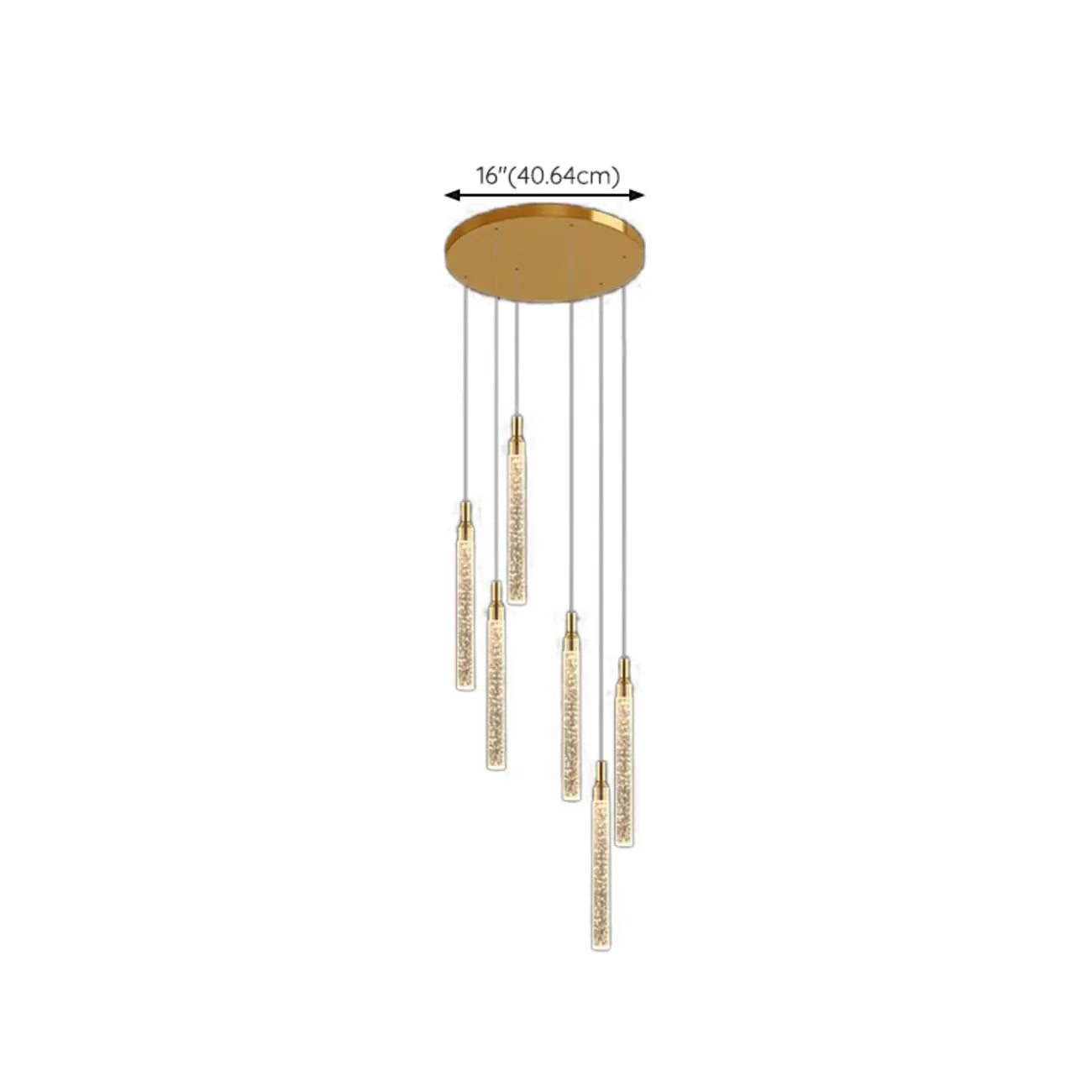 Lustre suspendu moderne en cristal doré à spirale et LED