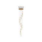 Lustre suspendu moderne en cristal doré à spirale et LED