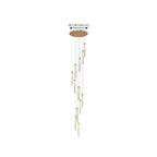 Lustre suspendu moderne en cristal doré à spirale et LED