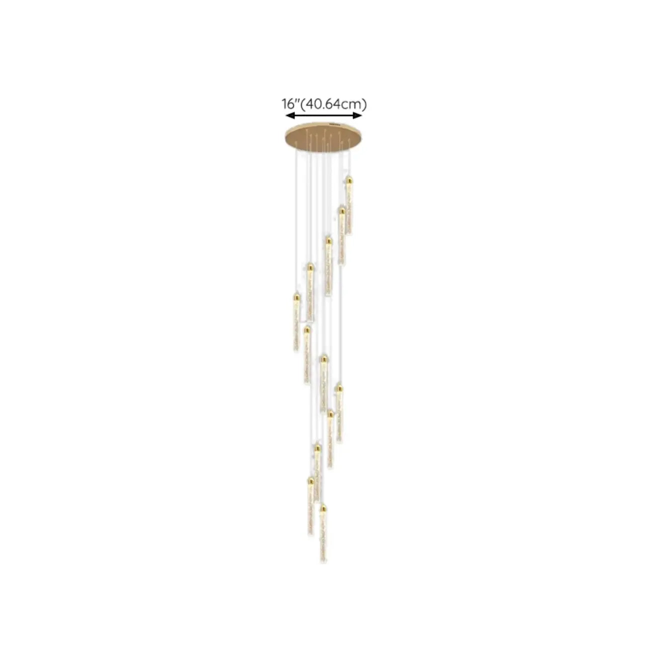 Lustre suspendu moderne en cristal doré à spirale et LED
