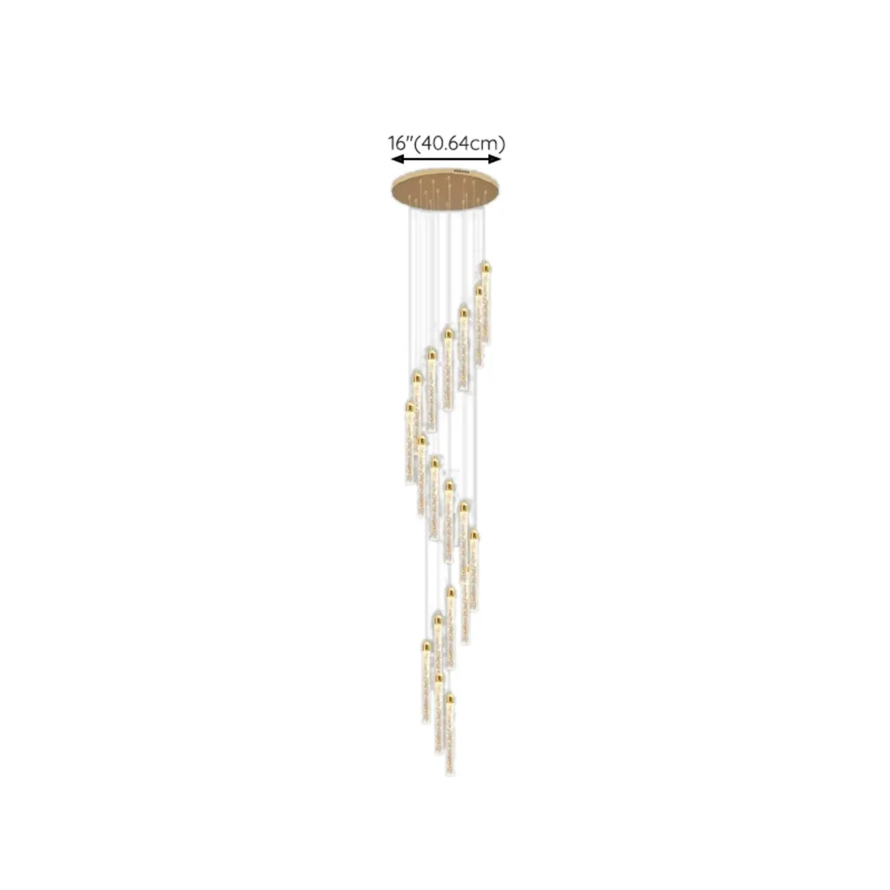 Lustre suspendu moderne en cristal doré à spirale et LED
