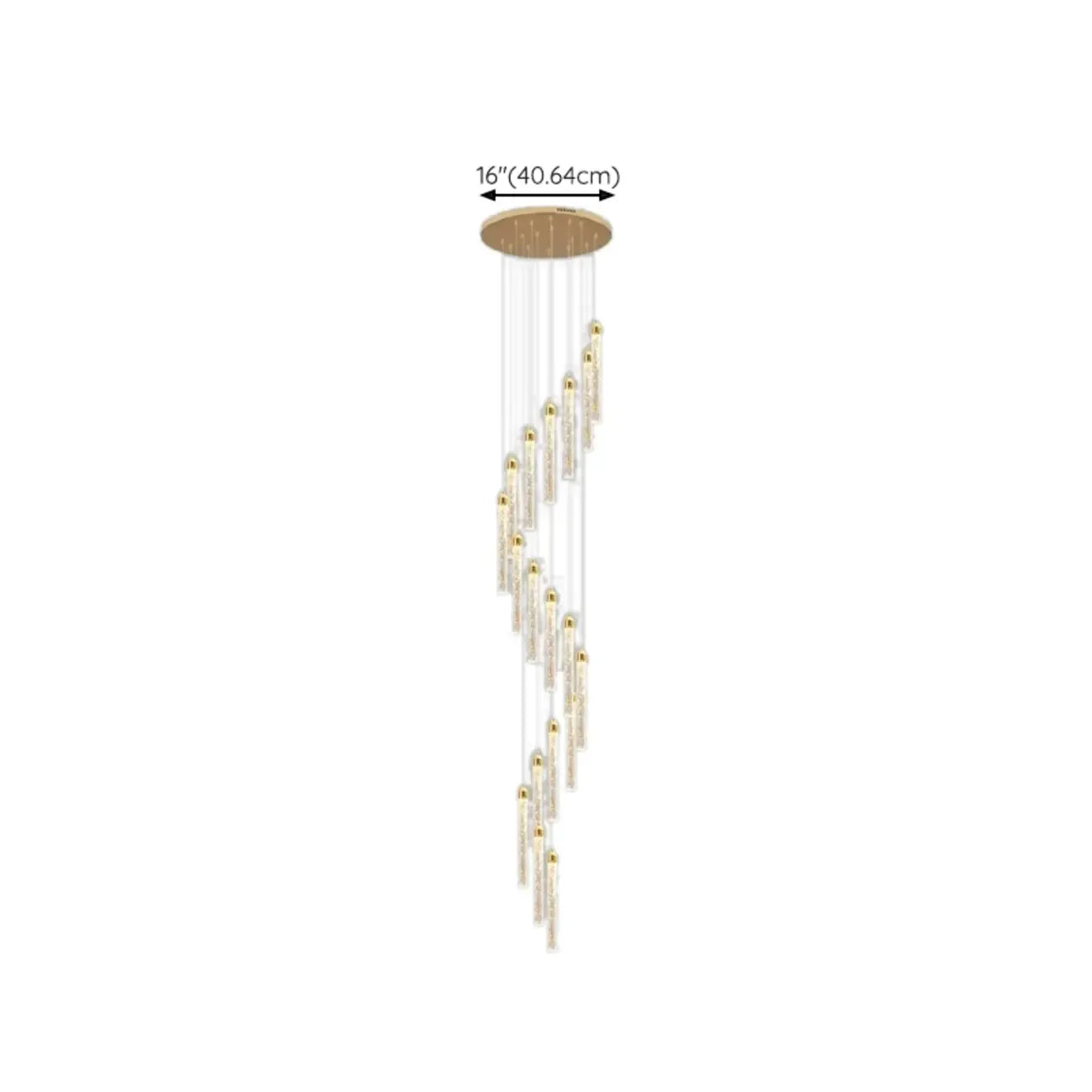 Lustre suspendu moderne en cristal doré à spirale et LED