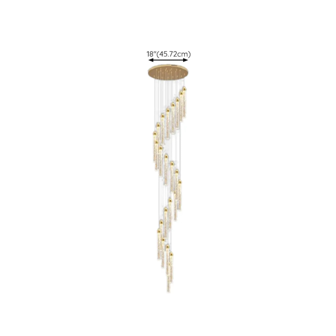 Lustre suspendu moderne en cristal doré à spirale et LED