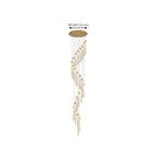 Lustre suspendu moderne en cristal doré à spirale et LED