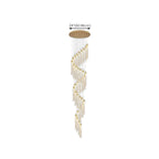 Lustre suspendu moderne en cristal doré à spirale et LED