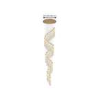 Lustre suspendu moderne en cristal doré à spirale et LED