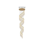 Lustre suspendu moderne en cristal doré à spirale et LED