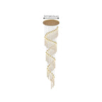Lustre suspendu moderne en cristal doré à spirale et LED