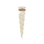 Lustre suspendu moderne en cristal doré à spirale et LED