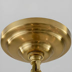 Lustre Sputnik géométrique en métal doré et cristal clair