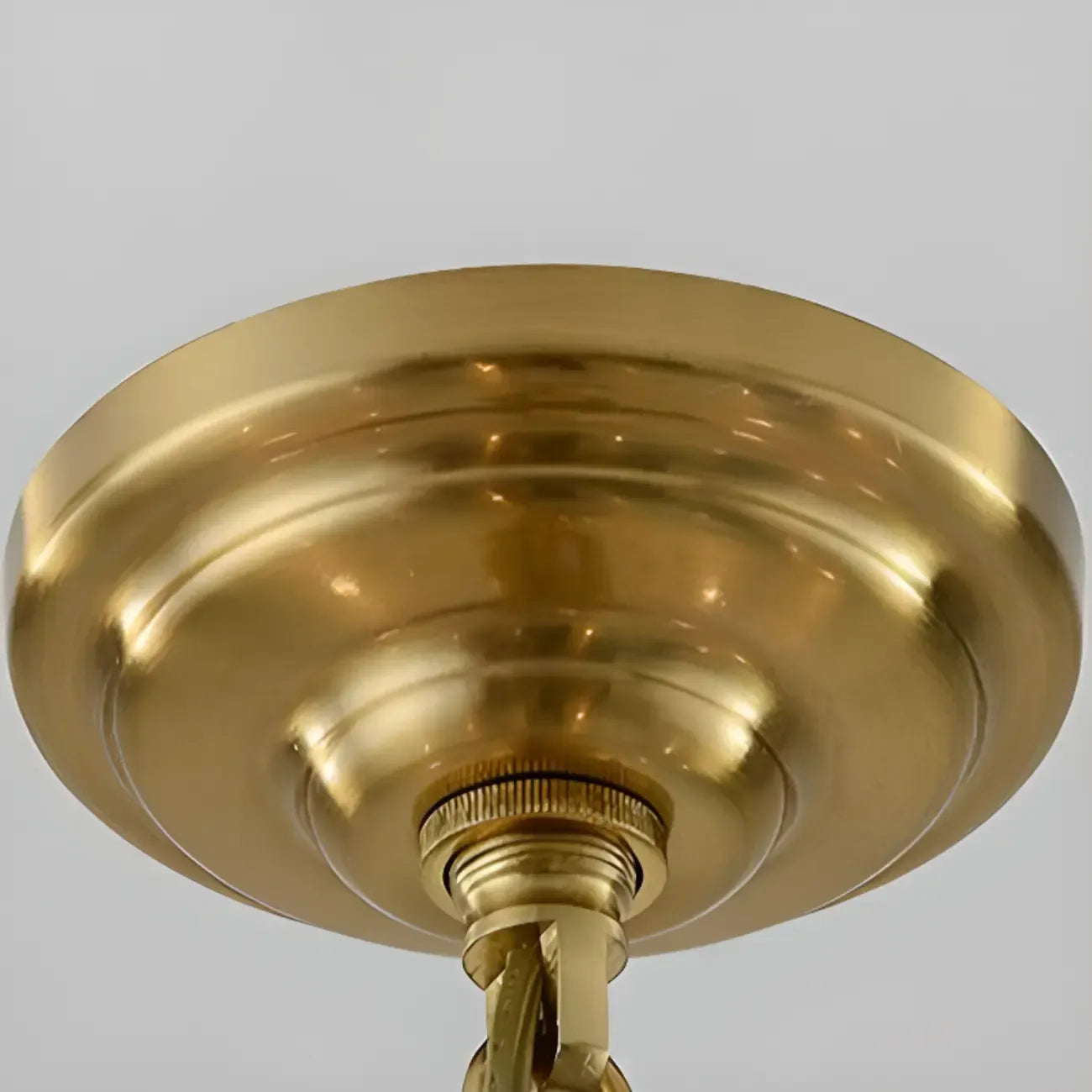 Lustre Sputnik géométrique en métal doré et cristal clair