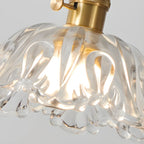 Lampadario a sospensione moderno a 3 luci, in vetro, oro e a fiori, per isola cucina