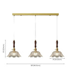 Lampadario a sospensione moderno a 3 luci, in vetro, oro e a fiori, per isola cucina