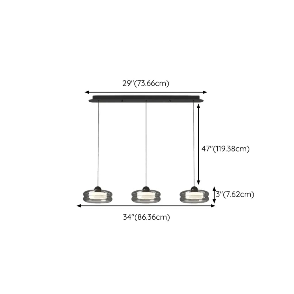 Suspension LED moderne à 3 niveaux de gradation pour îlot de cuisine