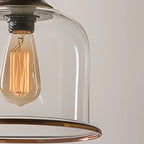 Mini suspension de cuisine avec abat-jour en verre transparent en forme de cloche
