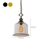 Mini suspension de cuisine avec abat-jour en verre transparent en forme de cloche