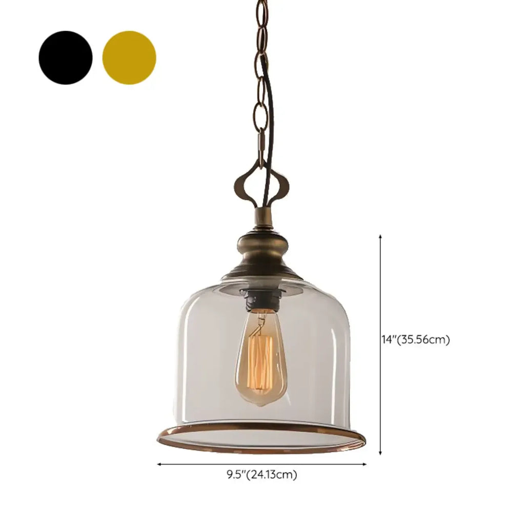Mini suspension de cuisine avec abat-jour en verre transparent en forme de cloche