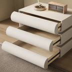 Table de chevet moderne à 3 tiroirs, couleur blanc cassé