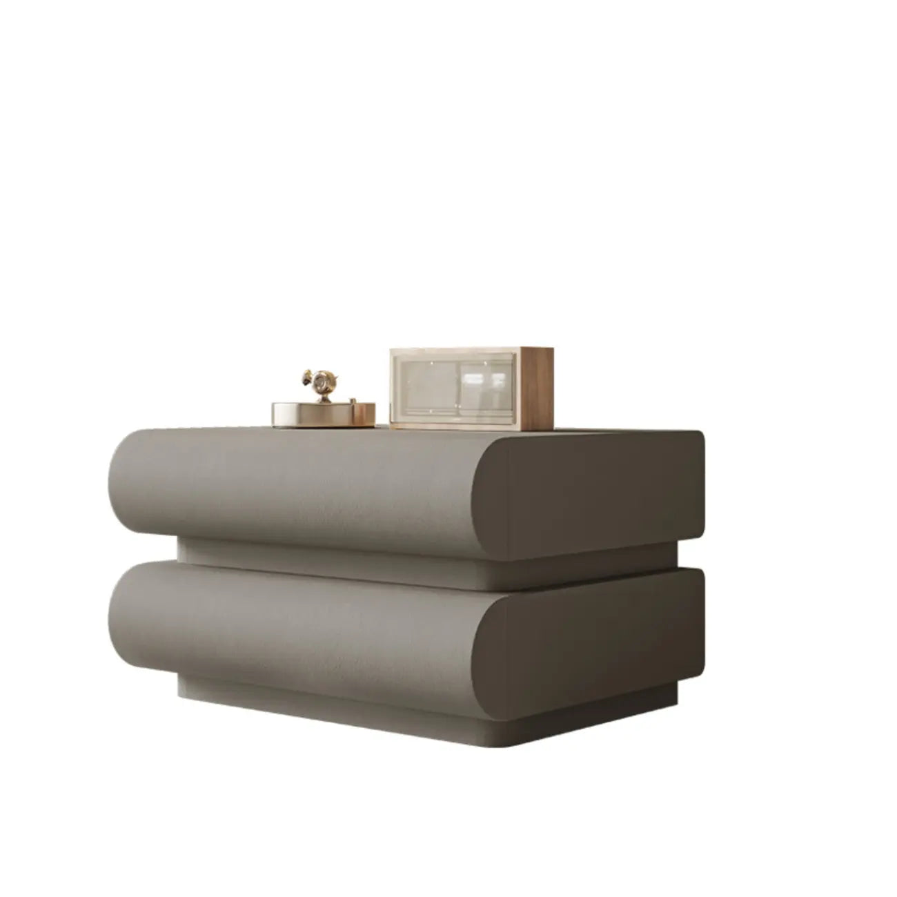 Table de chevet moderne à 3 tiroirs, couleur blanc cassé