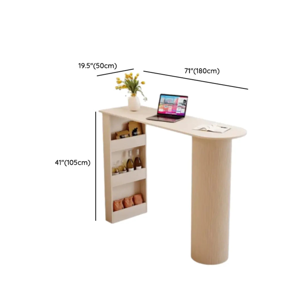 Tables de bar modernes à trois niveaux en pierre blanche et métal, de forme libre