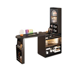 Tables de bar modernes convertibles en bois noir avec rangement gain de place