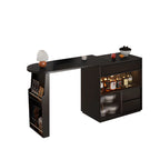 Tables de bar modernes convertibles en bois noir avec rangement gain de place
