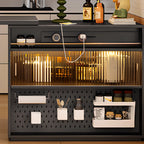 Tables de bar modernes convertibles en bois noir avec rangement gain de place
