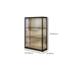 Vitrine moderne en verre noir transparent avec éclairage LED réglable