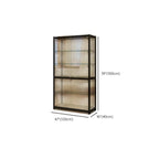 Vitrine moderne en verre noir transparent avec éclairage LED réglable