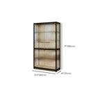 Vitrine moderne en verre noir transparent avec éclairage LED réglable