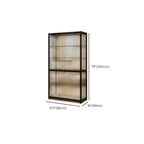 Vitrine moderne en verre noir transparent avec éclairage LED réglable