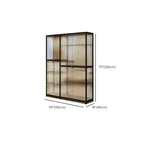 Vitrine moderne en verre noir transparent avec éclairage LED réglable