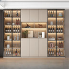 Cave à vin moderne autoportante en bois, haute et ouverte