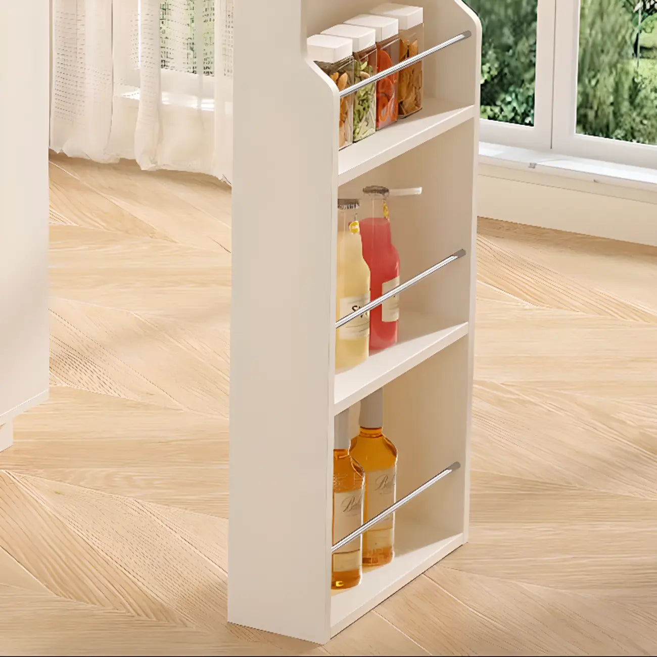 Tables de bar modernes en bois d'ardoise blanche de forme libre avec rangement