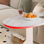 Tables de bar modernes en bois d'ardoise blanche de forme libre avec rangement