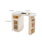 Tables de bar modernes en bois d'ardoise blanche de forme libre avec rangement