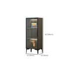 Vitrine lumineuse moderne en bois noir et verre transparent