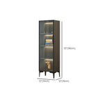 Vitrine lumineuse moderne en bois noir et verre transparent