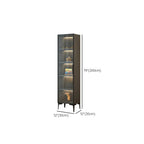 Vitrine lumineuse moderne en bois noir et verre transparent