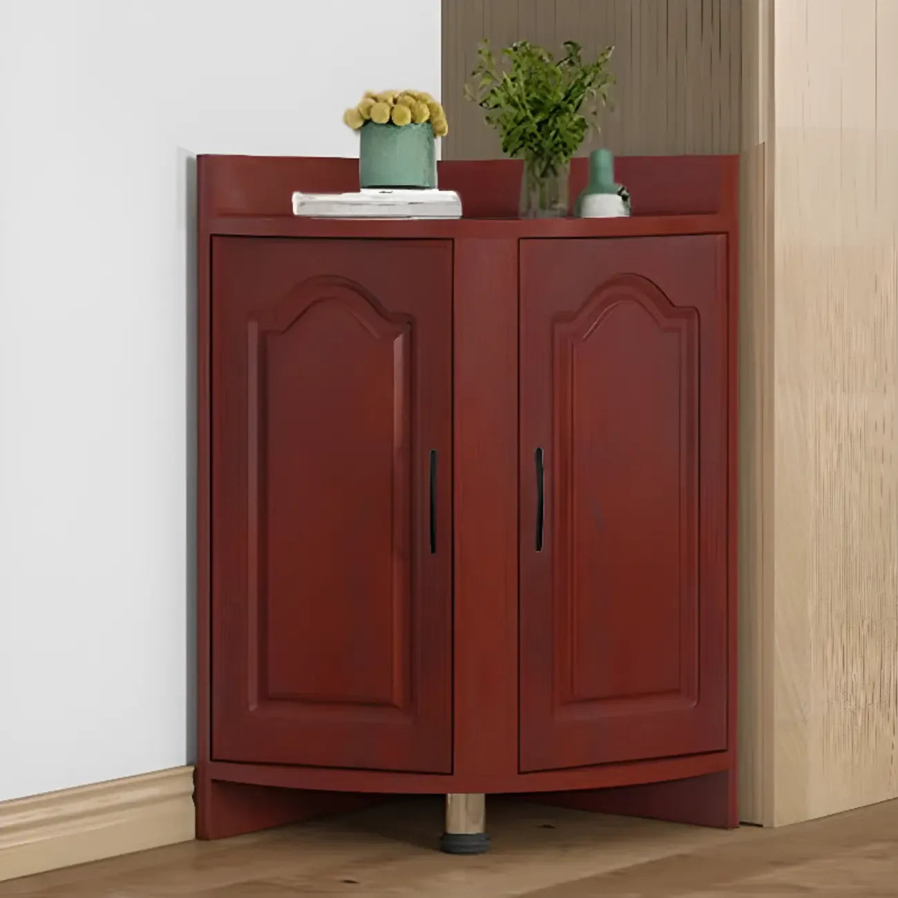 Petit meuble de rangement d'angle moderne en bois blanc