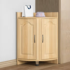 Petit meuble de rangement d'angle moderne en bois blanc