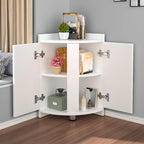 Petit meuble de rangement d'angle moderne en bois blanc