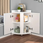Petit meuble de rangement d'angle moderne en bois blanc