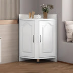 Petit meuble de rangement d'angle moderne en bois blanc