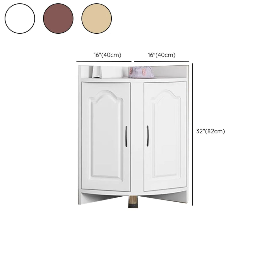 Petit meuble de rangement d'angle moderne en bois blanc